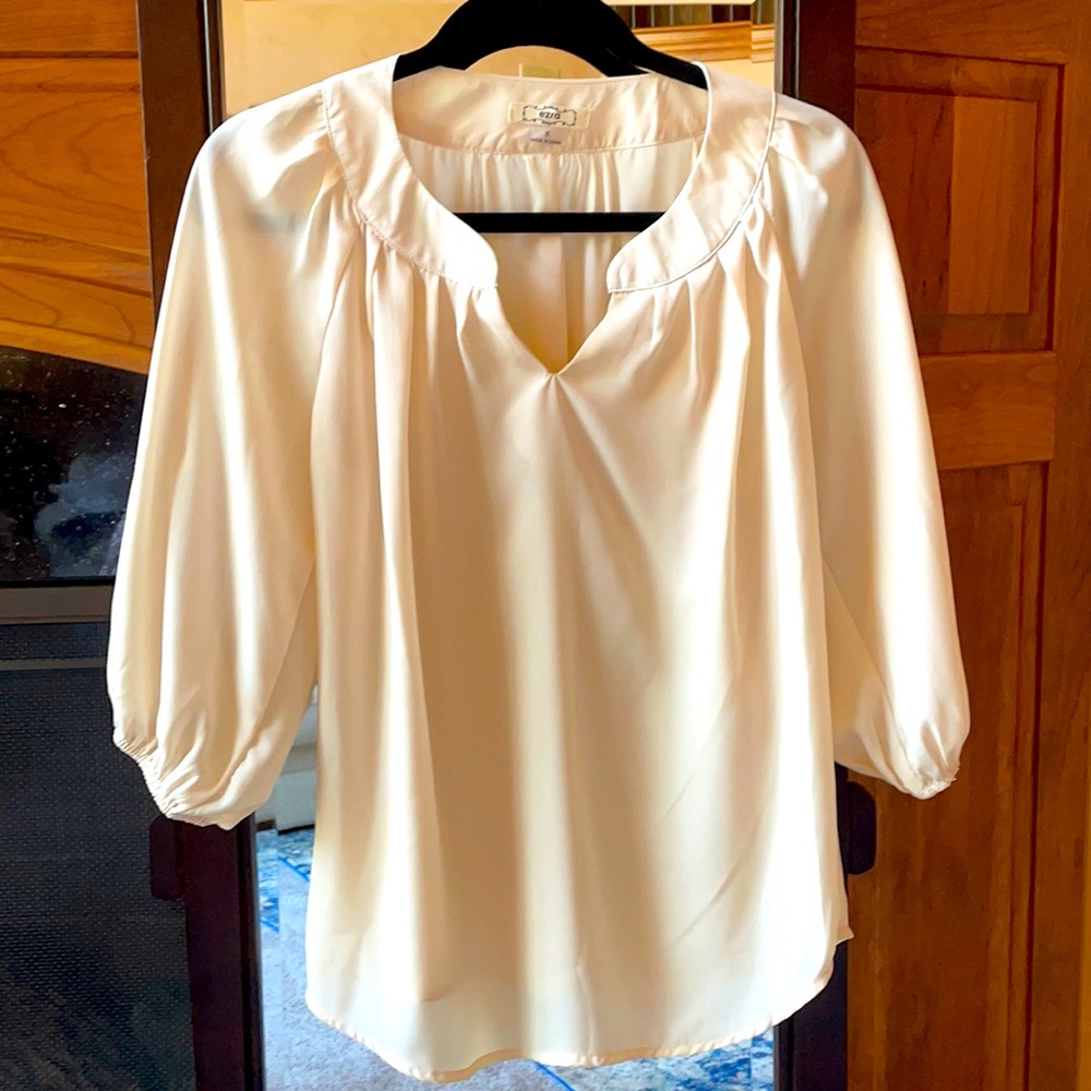 Silky cream blouse beautifully pleated